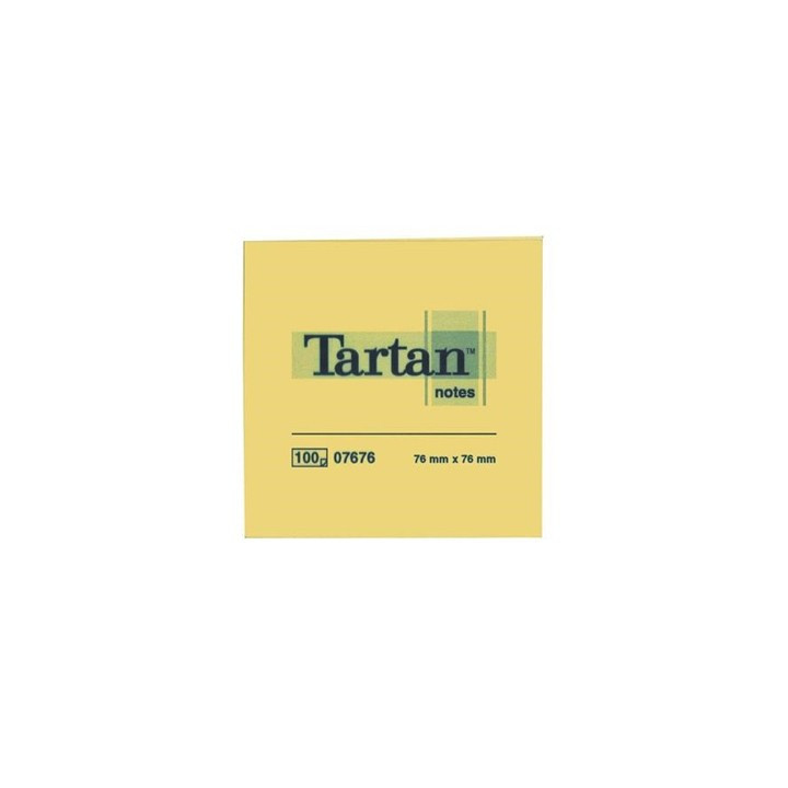 Αυτοκόλλητα Χαρτάκια 3M Tartan 76 x 76 mm (Κίτρινα) (100 Φύλλα) (TART654) (MMMTART654Y)