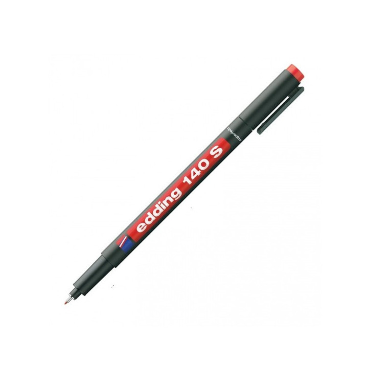 Μαρκαδόρος Ανεξίτηλος Διαφανειών EDDING 140/S 0.3 mm (Κόκκινο) (585002) (EDD585002R)