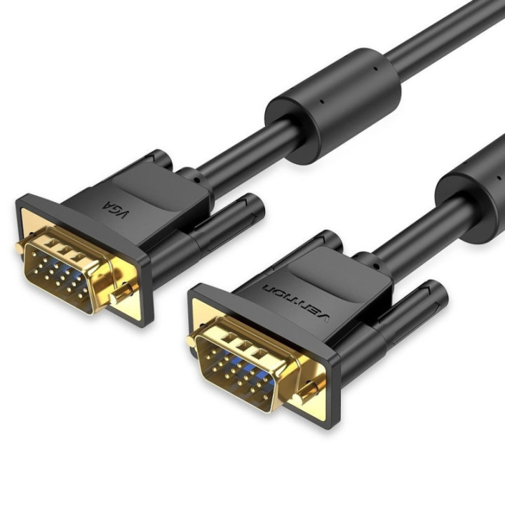 VENTION VGA (3+6) Male to Male Cable with Ferrite Cores 25M Black (DAEBS) (VENDAEBS)