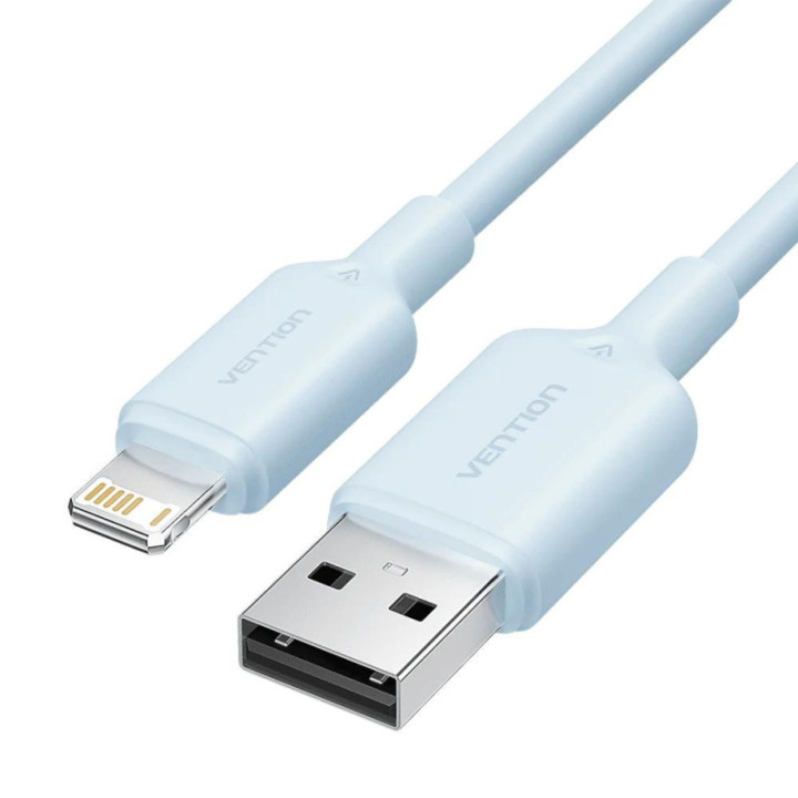 VENTION USB 2.0 A Male to Lightning Male 2.4A Cable 2M Blue PVC Type (LAMSH) (VENLAMSH)