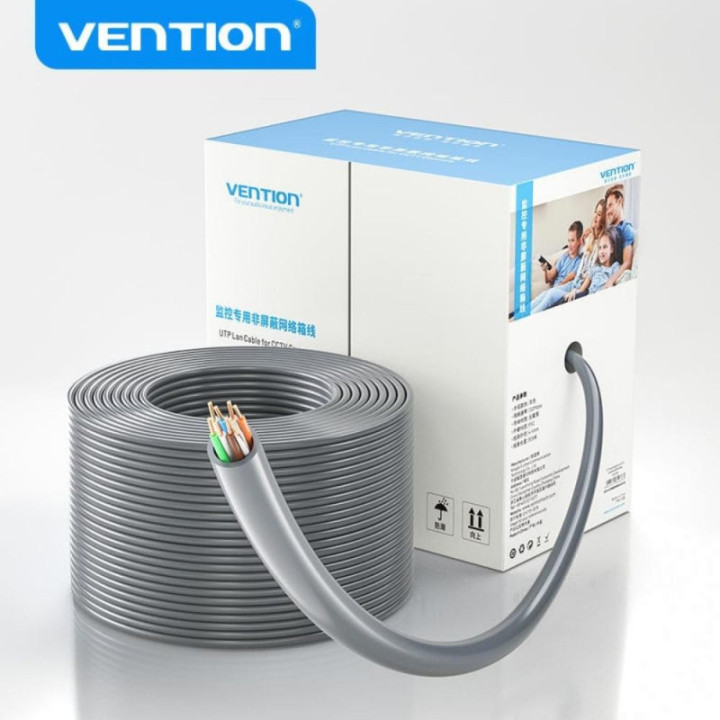 VENTION Cat.5e PoE UTP Lan Cable Oxygen-Free Copper for CCTV Camera 305M Gray (IJCH305) (VENIJCH305)