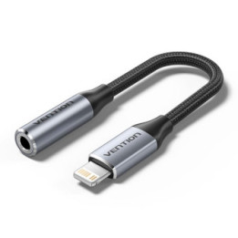Vention Cotton Braided Lightning Male to 3.5MM Earphone Jack Adapter Aluminum Alloy Type (BMBHA) (VENBMBHA)