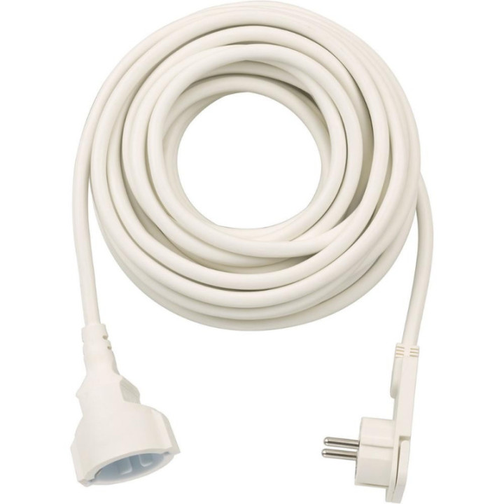 Brennenstuhl Quality Plastic Extension Cable with Flat Plug 10m H05VV-F3G1.5 white (1168980210) (BNN1168980210)