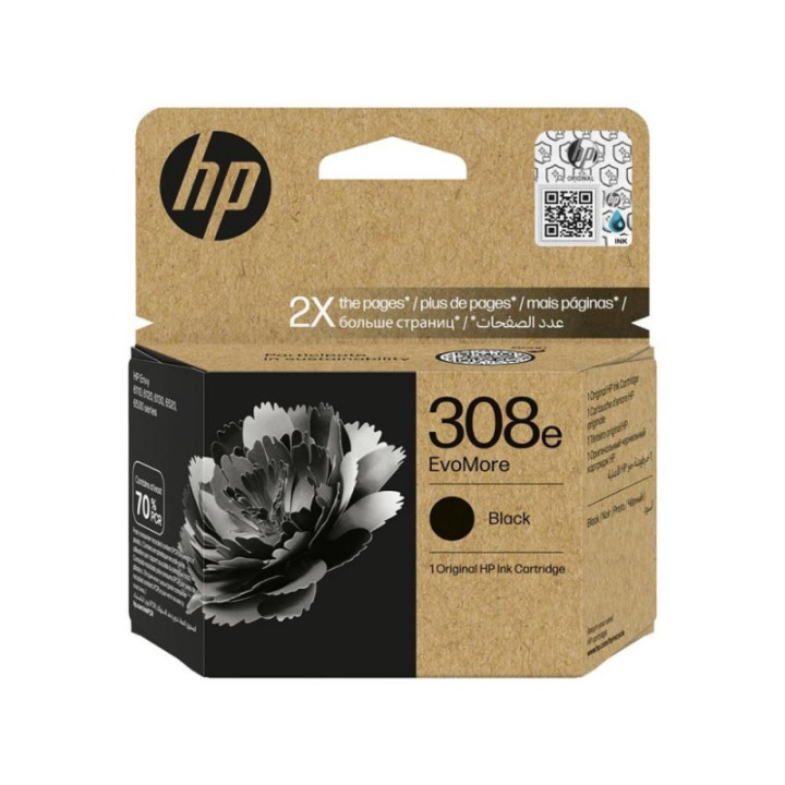 HP 308e EvoMore Black Original Ink Cartridge (7FP22UE) (HP7FP22UE)