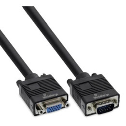 MediaRange VGA extension cable, VGA (HD15) plug to socket, 2m Cable Length, Black (MRCS249)