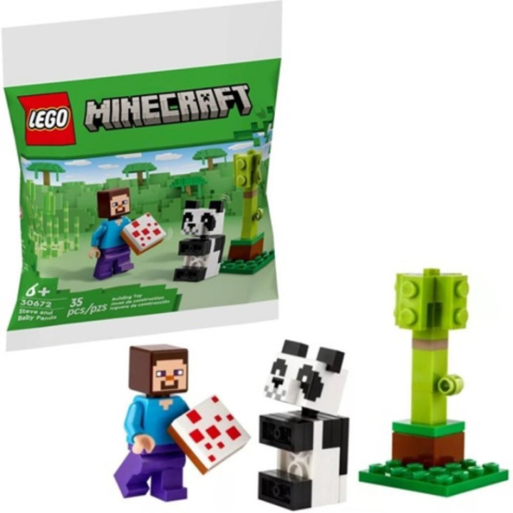 Lego Minecraft Steve With Baby Panda (Polybag) (30672) (LGO30672)