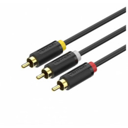 VENTION 3RCA Male to Male AV Cable 1M Black (BCABF) (VENBCABF)