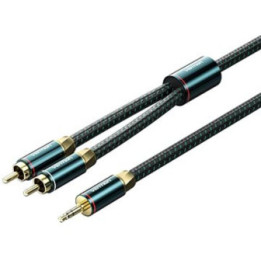 VENTION Cotton Braided 3.5mm Male to 2RCA Male Audio Cable 1.5M Green Copper Type (BCSGG) (VENBCSGG)