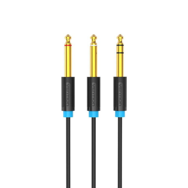 VENTION TRS 6.5mm Male to 2*6.5mm Male Audio Cable 3M Black (BATBI) (VENBATBI)