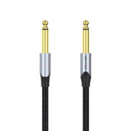 VENTION Cotton Braided 6.5mm Male to Male Audio Cable 1.5M Gray Aluminum Alloy Type (BASHG) (VENBASHG)