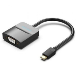 VENTION Type-C to VGA Adapter 0.15M Black ABS Type (TDDBB) (VENTDDBB)