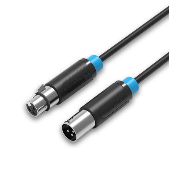 VENTION XLR Audio Extension Cable 1M Black (BBFBF) (VENBBFBF)
