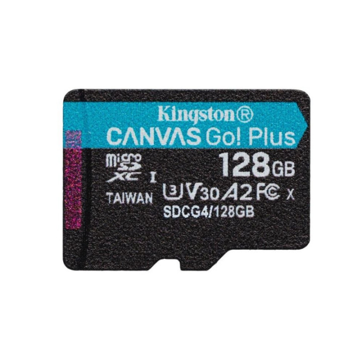Kingston microSD 128GB CanvasGo+ 200MB/s A2 U3 V30 adapt (SDCG4/128GB) (KINSDCG4-128GB)