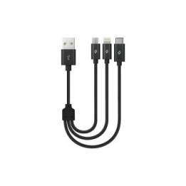 ttec Alumicable Mini Trio 30cm Charge Cable (2DK31) (TTEC2DK31)