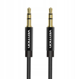 VENTION Fabric Braided 3.5mm Male to Male Audio Cable 0.5M Black Metal Type (BAGBD) (VENBAGBD)