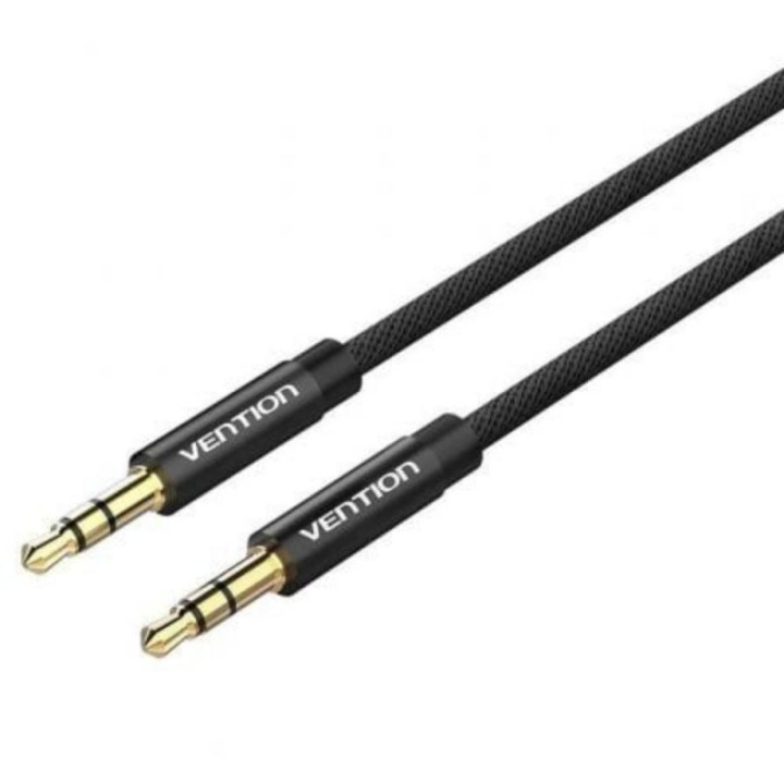 VENTION Fabric Braided 3.5mm Male to Male Audio Cable 1M Black Metal Type (BAGBF) (VENBAGBF)