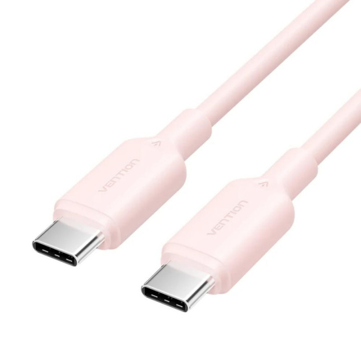 VENTION USB 2.0 C Male to C Male 3A Cable 2M Pink Flexible PVC Type (TRVPH) (VENTRVPH)