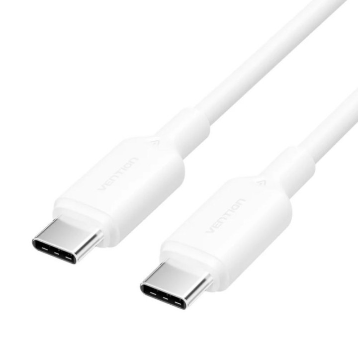 VENTION USB 2.0 C Male to C Male 3A Cable 1M White Flexible PVC Type (TRVWF) (VENTRVWF)