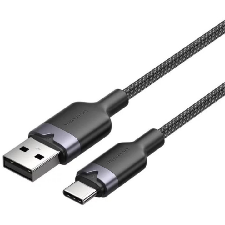 VENTION USB 2.0 A Male to C Male 3A Cable 1M Black Aluminum Alloy Type (CTNBF) (VENCTNBF)