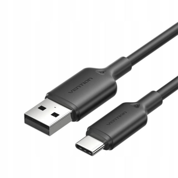 VENTION USB 2.0 A Male to C Male 3A Cable 1M Black PVC Type (CTQBF) (VENCTQBF)