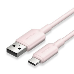 VENTION USB 2.0 A Male to C Male 3A Cable 1.5M Pink Flexible PVC Type (CWAPG) (VENCWAPG)