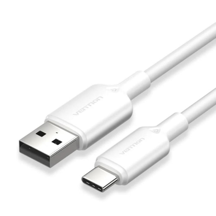 VENTION USB 2.0 A Male to C Male 3A Cable 1.5M White Flexible PVC Type (CWAWG) (VENCWAWG)