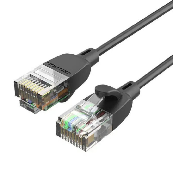 VENTION Cat.6A UTP Patch Cable 1M Black Slim Type (IBIBF) (VENIBIBF)