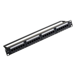 VENTION 24-Port Cat6 Unshielded Patch Panel Black (KGCB0) (VENKGCB0)