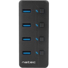NATEC Mantis 2 4-Port USB 3.0 Hub with On/Off Switches & AC Adapter (NHU-1557) (NTCNHU-1557)