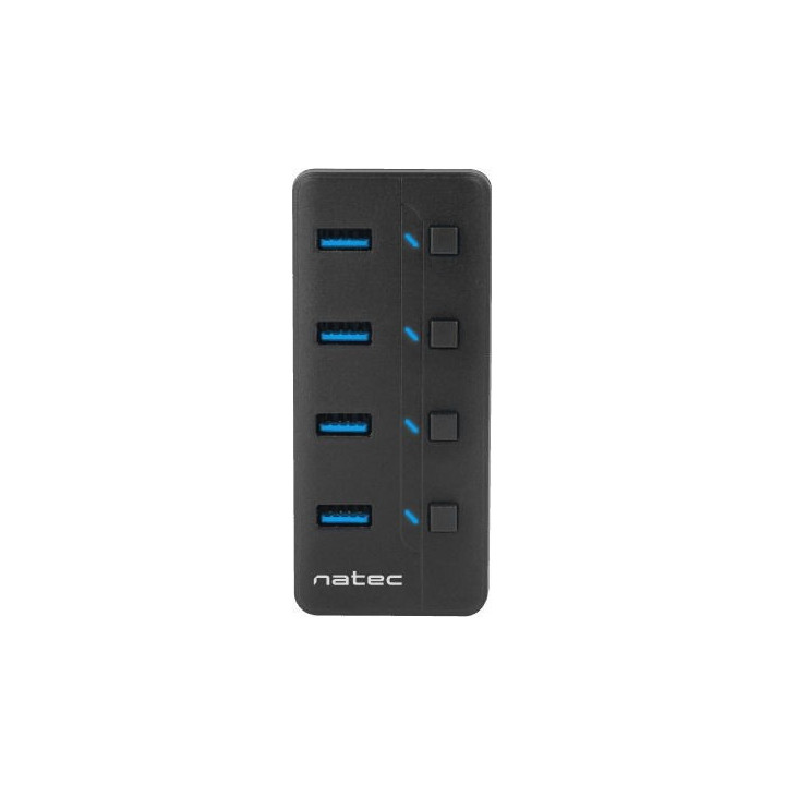 NATEC Mantis 2 4-Port USB 3.0 Hub with On/Off Switches & AC Adapter (NHU-1557) (NTCNHU-1557)