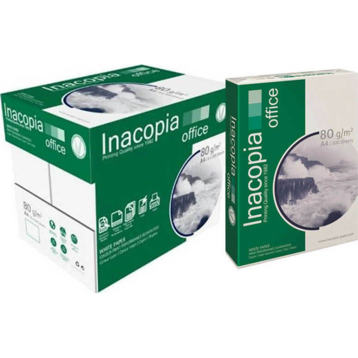INACOPIA   ΦΩΤΟΤΥΠΙΚΟ Χαρτί Εκτύπωσης A4 80gr/m²  (ΚΟΥΤΑ) 5x500 φύλλα