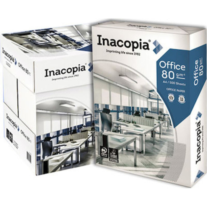 INACOPIA   ΦΩΤΟΤΥΠΙΚΟ Χαρτί Εκτύπωσης A4 80gr/m²  (ΚΟΥΤΑ) 5x500 φύλλα