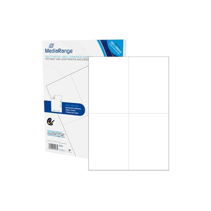 MediaRange Ετικέτες Γενικής Χρήσης 105x148mm. Λευκές (200 Pack) (MRINK143)