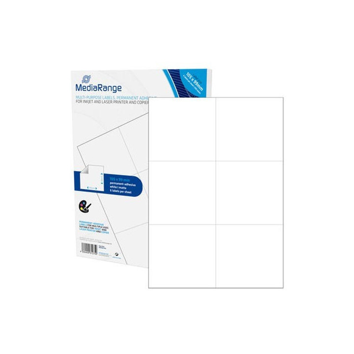 MediaRange Ετικέτες Γενικής Χρήσης 105x99mm. Λευκές (300 Pack) (MRINK144)