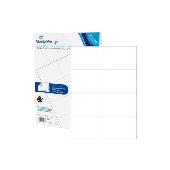MediaRange Ετικέτες Γενικής Χρήσης 105x74mm. Λευκές (400 Pack) (MRINK145)