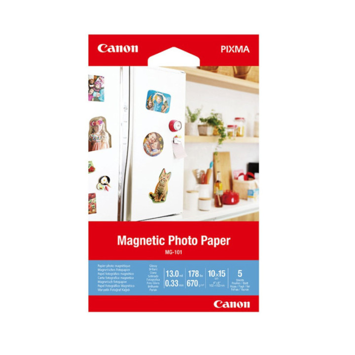 Μαγνητικό Φωτογραφικό Χαρτί Canon MG-101 4x6 (5 sheets) (3634C002AA) (CAN-MG101)