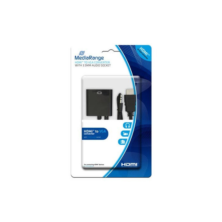 Καλώδιο MediaRange HDMI/VGA Converter with 3.5mm. audio socket Black (MRCS167)
