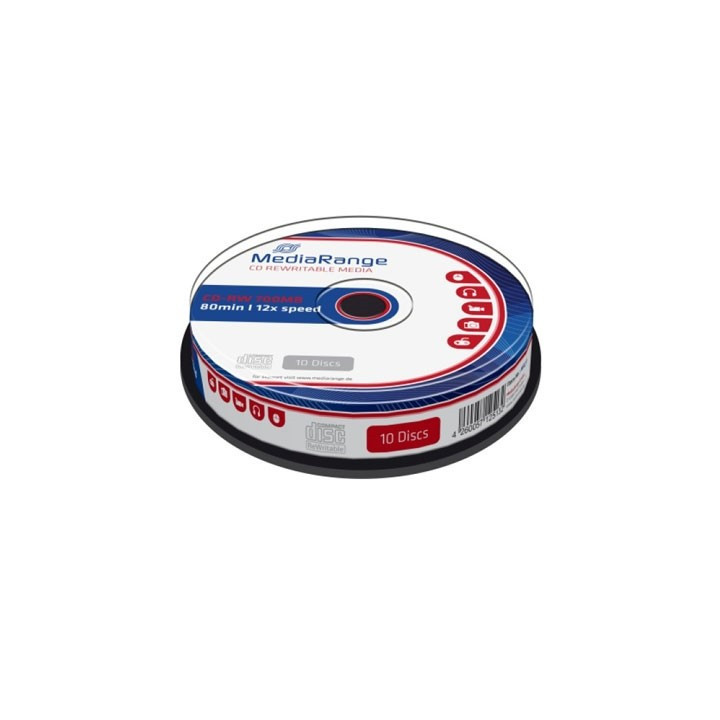 MediaRange CD-RW 80' 700MB 12x Cake Box x 10 (MR235)