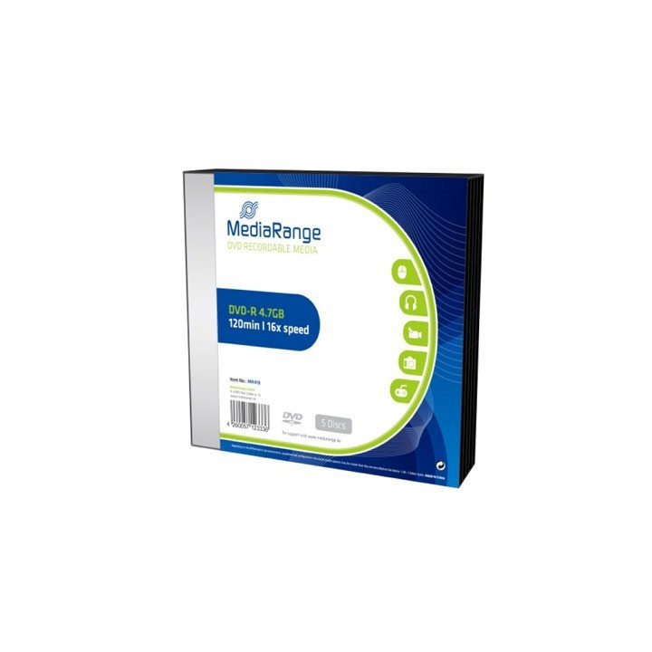 MediaRange DVD-R 120' 4.7GB 16x Slimcase Pack x 5 (MR418)