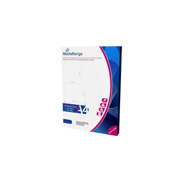 MediaRange Booklets and Inserts for CD Jewelcases Matte (50 Pack) (MRINK120)