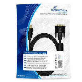 Καλώδιο MediaRange HDMI to DVI connection, gold-plated, with ferrite core, HDMI plug /DVI-D plug (24+1 Pin), 2.0m, black (MRCS1