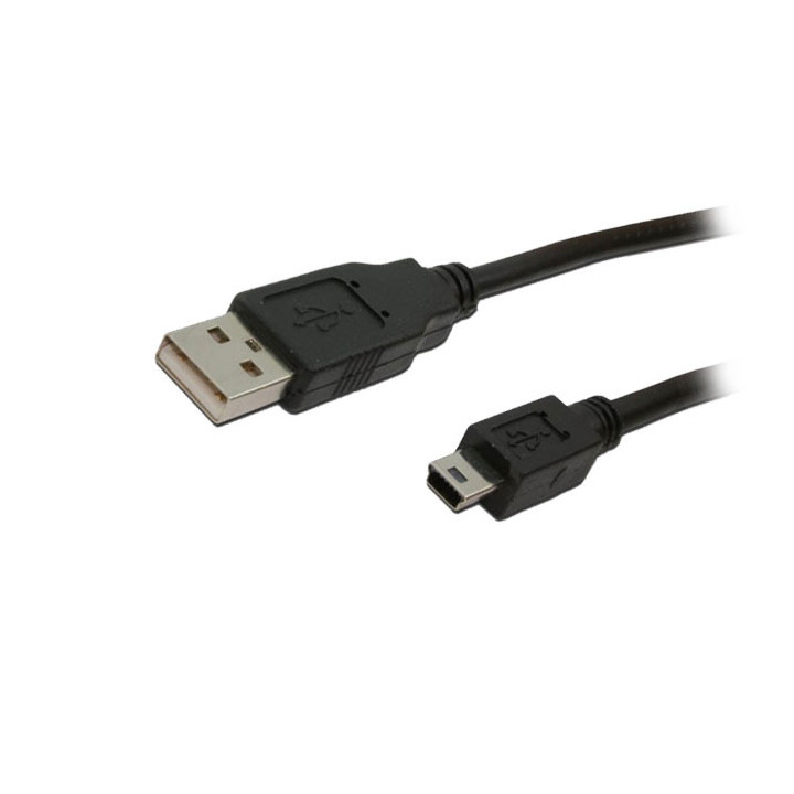 Καλώδιο MediaRange USB 2.0 AM/Mini-BM (Mini-USB) 1.5M Black (MRCS113)