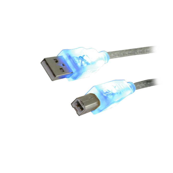 Καλώδιο MediaRange USB 2.0 AM/BM 1.8M with Blue LEDs (MRCS109)