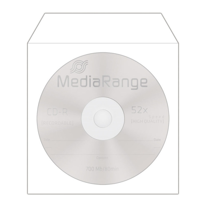 MediaRange Paper Sleeves for 1 Disc White 100 Pack (MRBOX62)