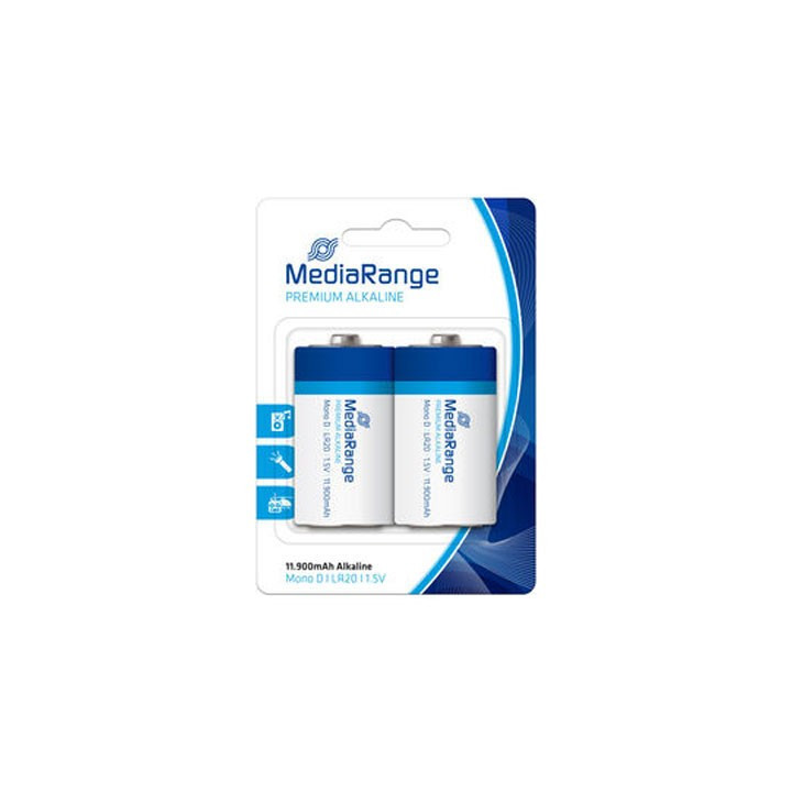 Αλκαλική Μπαταρία MediaRange Premium D 1.5V (LR20) (2 Pack) (MRBAT109)